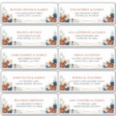 Terracotta Navy Blue Geometric Guest Address Label (Voorkant)