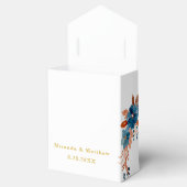 Terracotta Navy Blue Gold Floral Wedding Bedankdoosjes (Geopend)