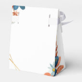 Terracotta Navy Blue Gold Floral Wedding Bedankdoosjes (Achterkant)