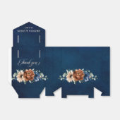 Terracotta Navy Blue Greenery Geometric Wedding Bedankdoosjes (Uitgevouwen)