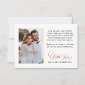 Terracotta Navy Blue Greenery Geometric Wedding Bedankkaart (Achterkant)