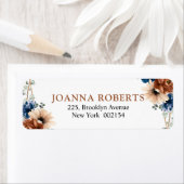 Terracotta Navy Blue Greenery Geometric Wedding Etiket (Insitu)