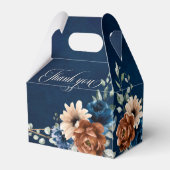 Terracotta Navy Blue Greenery Geometric Wedding Fa Bedankdoosjes (Achterkant)