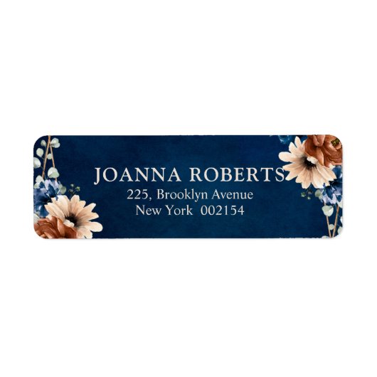 Terracotta Navy Blue Greenery Geometric Wedding La Etiket (Voorkant)