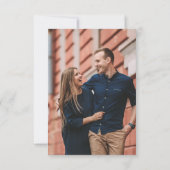 Terracotta Navy Blue Greenery Geometric Wedding RSVP Kaartje (Achterkant)