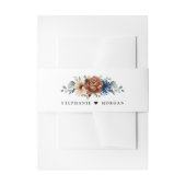 Terracotta Navy Blue Greenery Geometric Wedding Uitnodigingen Wikkel (Voorkant Voorbeeld)