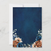 Terracotta Navy Blue Greenery Save the date (Achterkant)