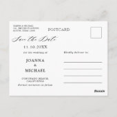 Terracotta Navy Blue Greenery Save the Date Postca Briefkaart (Achterkant)