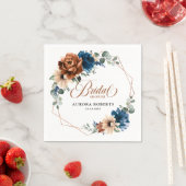 Terracotta Navy Blue Greenery Vrijgezellenfeest Servet (Insitu)