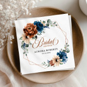 Terracotta Navy Blue Greenery Vrijgezellenfeest Servet