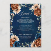 Terracotta Navy Blue Greenery Wedding Details Encl Informatiekaartje (Voorkant)