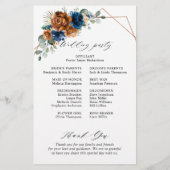 Terracotta Navy Blue Greenery Wedding Programme (Achterkant)
