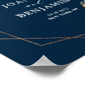 Terracotta Navy Blue Greenery Wedding Welcome Post Poster (Hoek)