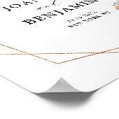 Terracotta Navy Blue Greenery Wedding Welkom Poster (Hoek)