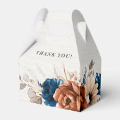 Terracotta Navy Blue Pampas Grass Rustic Wedding Bedankdoosjes (Voorkant Zijde)