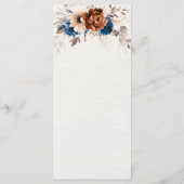 Terracotta Navy Blue Pampas Grass Rustic Wedding Menu (Achterkant)