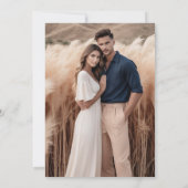 Terracotta Navy Blue Pampas Grass Rustic Wedding Save The Date (Achterkant)