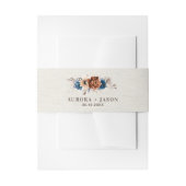 Terracotta Navy Blue Pampas Grass Rustic Wedding Uitnodigingen Wikkel (Voorkant Voorbeeld)