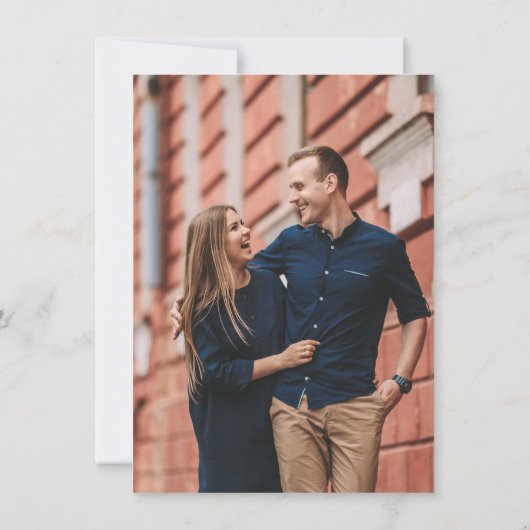 Terracotta Navy Blue Pampas Grass Save the date (Achterkant)