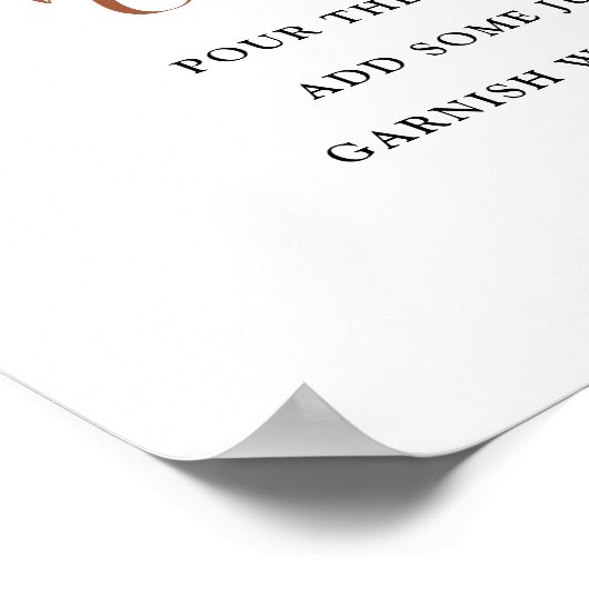 Terracotta Navy Blue Vrijgezellenfeest Mimosa Bar  Poster (Hoek)