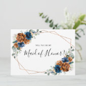 Terracotta Navy Blue, word je mijn dienstmeisje? Kaart (Staand voorkant)