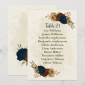 Terracotta Navy Florial Zitkaart Kaart (Voorkant / Achterkant)