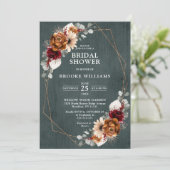 Terracotta Navy Greenery Geometric Vrijgezellenfee Kaart (Staand voorkant)