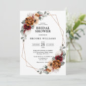 Terracotta Navy Greenery Geometric Vrijgezellenfee Kaart (Staand voorkant)