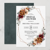 Terracotta Navy Greenery Geometric Vrijgezellenfee Kaart (Voorkant / Achterkant)