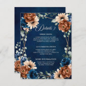 Terracotta Navy Greenery Geometrische Details Kaar Kaart (Voorkant / Achterkant)