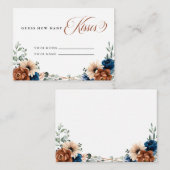 Terracotta Navy Greenery Raad eens hoeveel kussen Informatiekaartje (Voorkant / Achterkant)