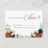 Terracotta Navy Greenery Raad eens hoeveel kussen Informatiekaartje (Voorkant)