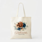 Terracotta Navy Groen Bruidsmeisje Gift Tote Bag (Voorkant)