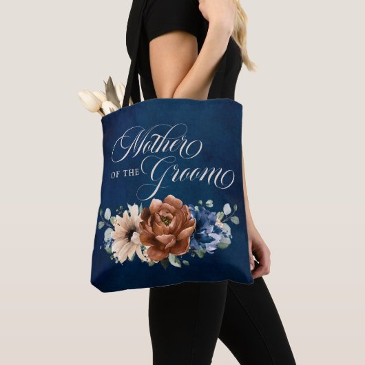 Terracotta Navy Groen Moeder van de bruidegom Tote Bag (Dichtbij)