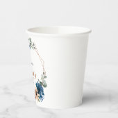 Terracotta Navy Groene Geometrische Bruidsdouche Papieren Bekers (Links)