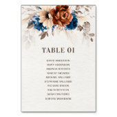 Terracotta Navy Pampas Gras Bruiloft Zitkaarten Kaart (Voorkant)