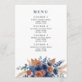Terracotta Navy Pampas Groene Begroeiing Moderne T Menu (Voorkant)