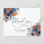 Terracotta Navy Pampas Groenery Dank Je Briefkaart (Voorkant)
