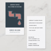 TERRACOTTA NAVY PLUMBER SERVICE PIPES PLUMBING VISITEKAARTJE (Voorkant / Achterkant)