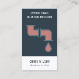 TERRACOTTA NAVY PLUMBER SERVICE PIPES PLUMBING VISITEKAARTJE