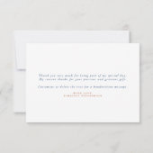 Terracotta Navyblauw Bloem Boho Klein Bedankt (Achterkant)