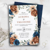 Terracotta Navyblauw Groene Geometrische Trouw In Kaart