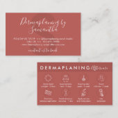 Terracotta nazorginstructies voor Dermaplaning Visitekaartje (Voorkant / Achterkant)