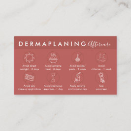 Terracotta nazorginstructies voor Dermaplaning Visitekaartje