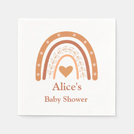 Terracotta Neutraal boho regenboog Baby shower Servet
