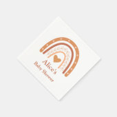 Terracotta Neutraal boho regenboog Baby shower Servet (Hoek)