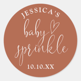 Terracotta Neutral Baby Sprinkle Shower Favoriet Ronde Sticker