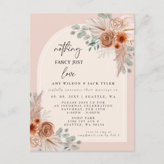 terracotta niets Fancy gewoon liefde aankondiging Briefkaart (Voorkant)