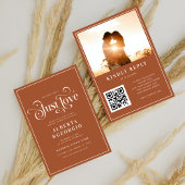 Terracotta Niets fancy gewoon Love QR Code Huwelij Kaart