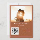 Terracotta Niets fancy gewoon Love QR Code Huwelij Kaart (Achterkant)